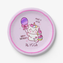 Unicorno! Platos púrpuros de fiesta de cumpleaños 