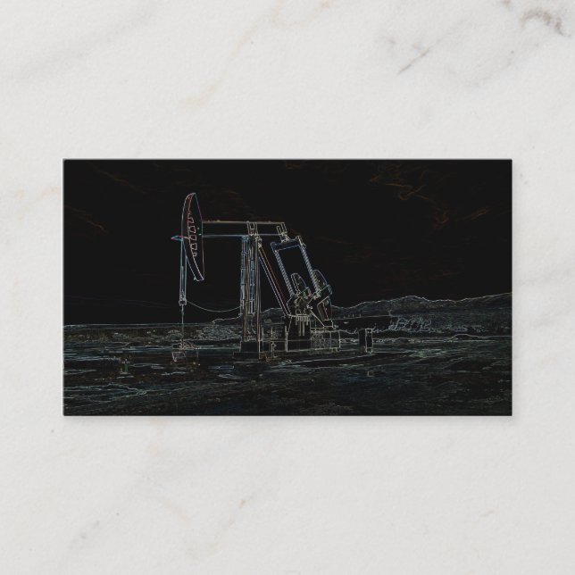 Unidad de bombeo del campo petrolífero en tarjeta (Anverso)