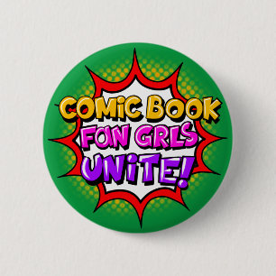 ¡Unidas las Fans de Cómics! Botón de Cómic