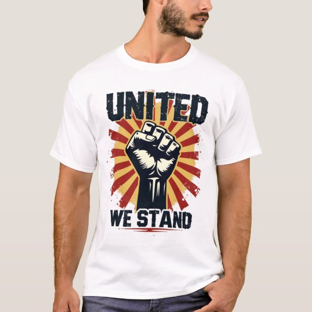 Unidos nos ponemos de pie", camiseta solidaria lev (Anverso)