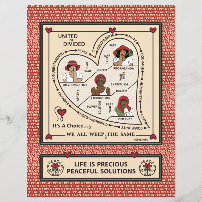 Unidos o Divididos 1 Hoja de Papel Plana 8.5"x11" (Anverso)