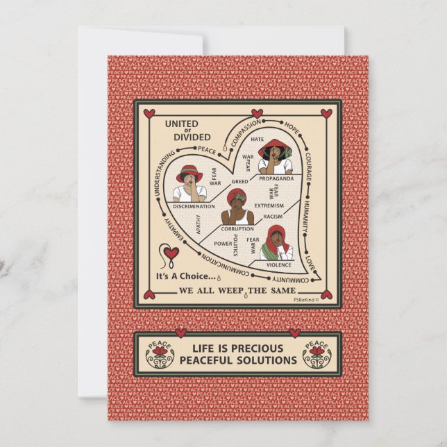 Unidos o Divididos Tarjeta Plana 5"x7" (Anverso)
