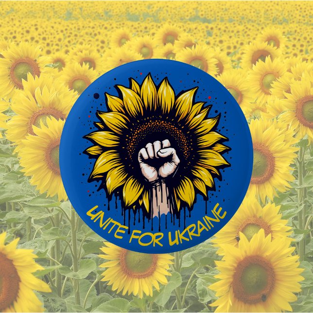 Unidos por Ucrania Girasol y botón de encendido (Subido por el creador)