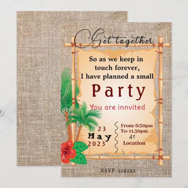 Uniendo la invitación (Anverso / Reverso)