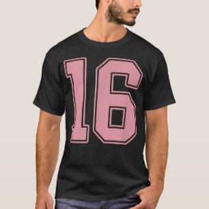 Uniforme de jugador con camiseta rosa número 16