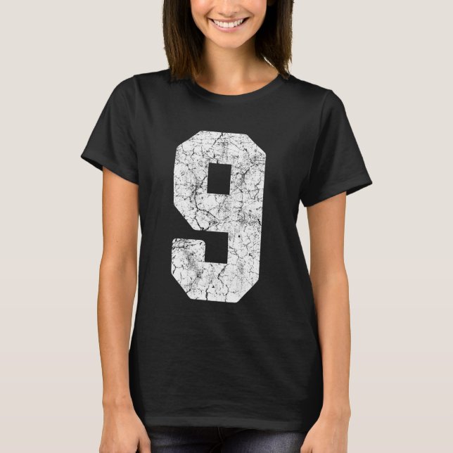 Uniforme de jugador de camiseta número 9 blanco de (Anverso)
