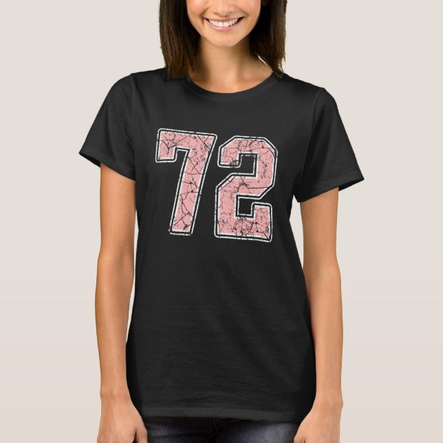 Uniforme de jugador número 72 rosa y blanco Jersey (Anverso)