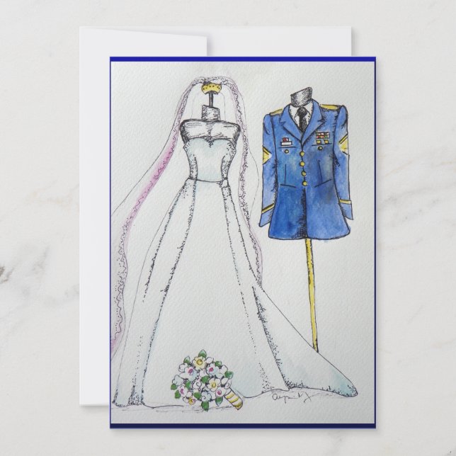 Uniforme del ejército y vestimenta de boda (Anverso)