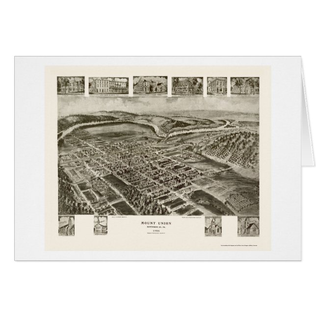 Unión del soporte, mapa panorámico del PA - 1906 (Anverso (Horizontal))