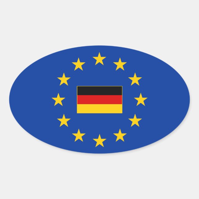 Unión Europea Alemania Pegatina de Oval (Anverso)
