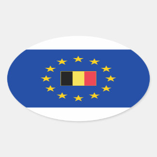 Unión Europea Bélgica Pegatina Oval