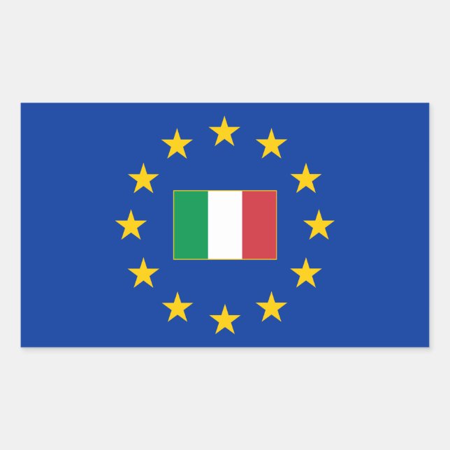 Unión Europea Italia Rectangle Pegatina (Anverso)