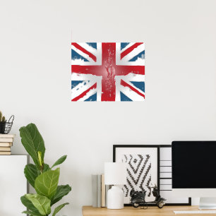 Union Jack Bandera Británica Resumen Arte de Cera