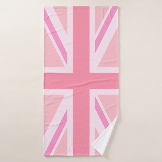 Union Jack rosado/bandera (Toalla de baño)