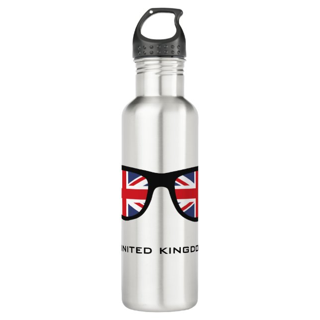 Union Jack UK Shades personalizado botellas de agu (Anverso)