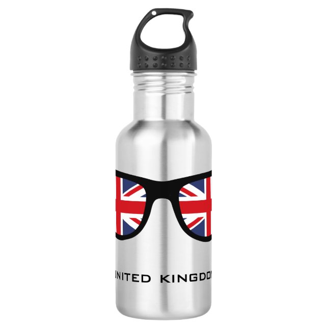 Union Jack UK Shades personalizado botellas de agu (Anverso)