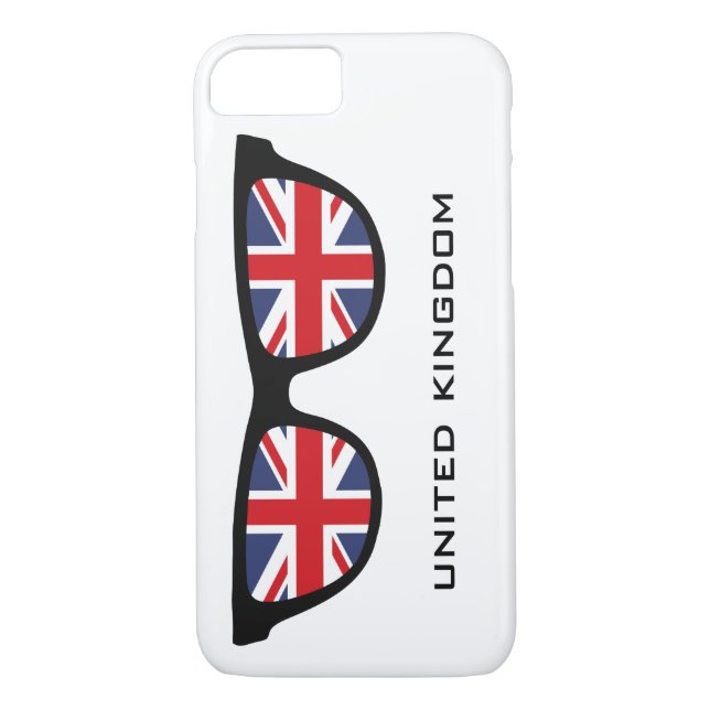 Union Jack UK Shades personalizado fundas de texto (Reverso)