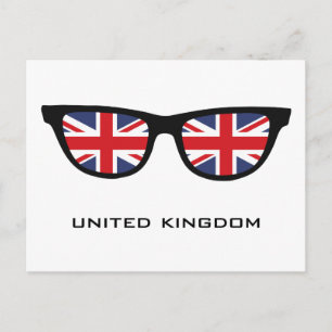 Union Jack UK Shades personalizado texto y postal