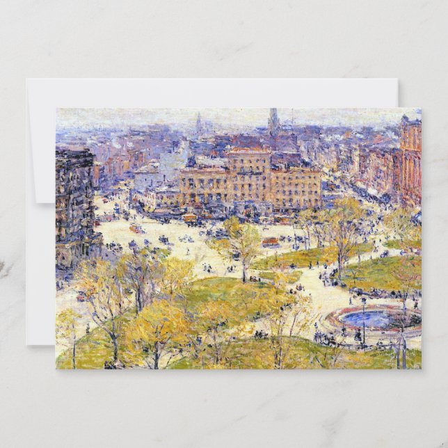 Union Square en primavera por Frederick Childe Has (Anverso)