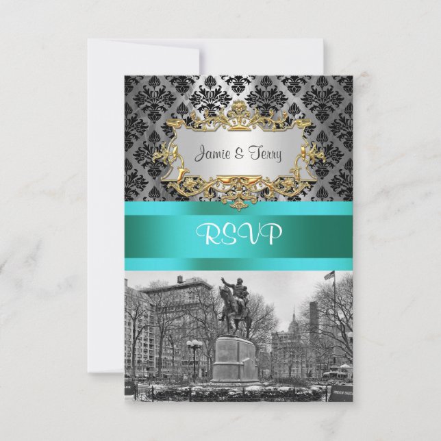 Union Square NYC Negro Damask 212 RSVP 1 (Anverso)