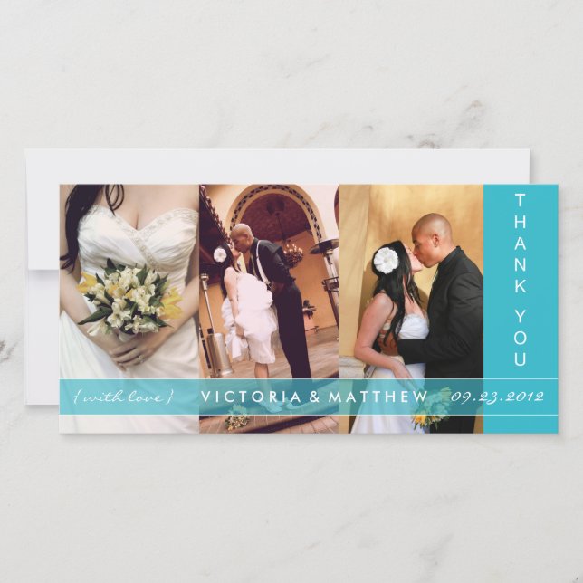 UNIÓN TURQUESA | BODA GRACIAS TARJETA (Anverso)