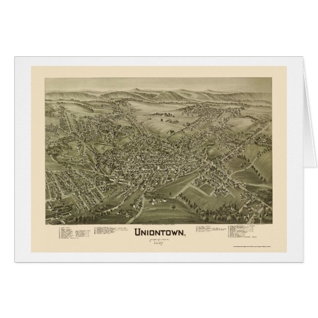 Uniontown, mapa panorámico del PA - 1897 (Anverso (Horizontal))
