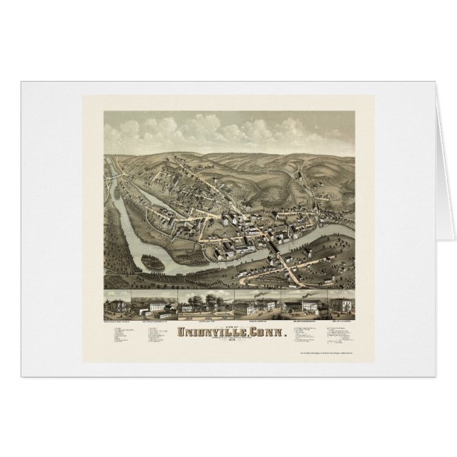 Unionville, mapa panorámico del CT - 1878 (Anverso (Horizontal))
