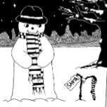 unique black and white picture of snowman<br><div class="desc">The stars a twinkling and the snow has fallen and this cute smiling snowman is looking at his stripy Christmas stocking in anticipation and hoping for Santa to drop by and fill it up with lots of special Christmas gifts. Mr snowman is wearing his best hat and scarf to make...</div>