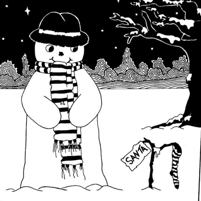 unique black and white picture of snowman (Subido por el creador)