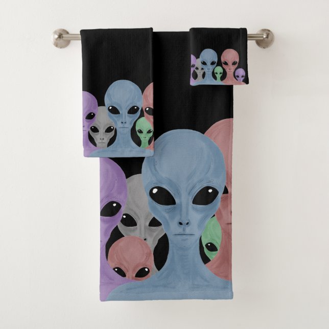 Unique Hand Drawn Multi Coloured Aliens  (In situ)