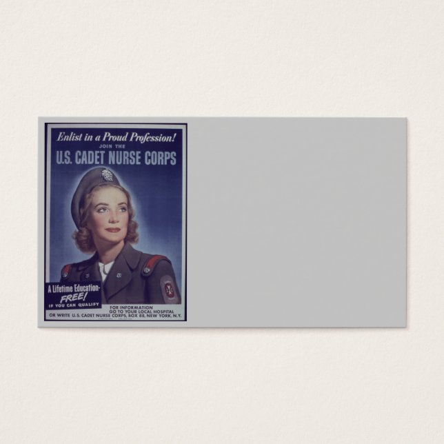 Unirse a los cadetes de enfermeras (Frente)