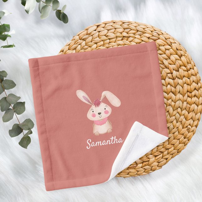 Unisex Bunny Rabbit Monogram Burp Cloth  (Subido por el creador)