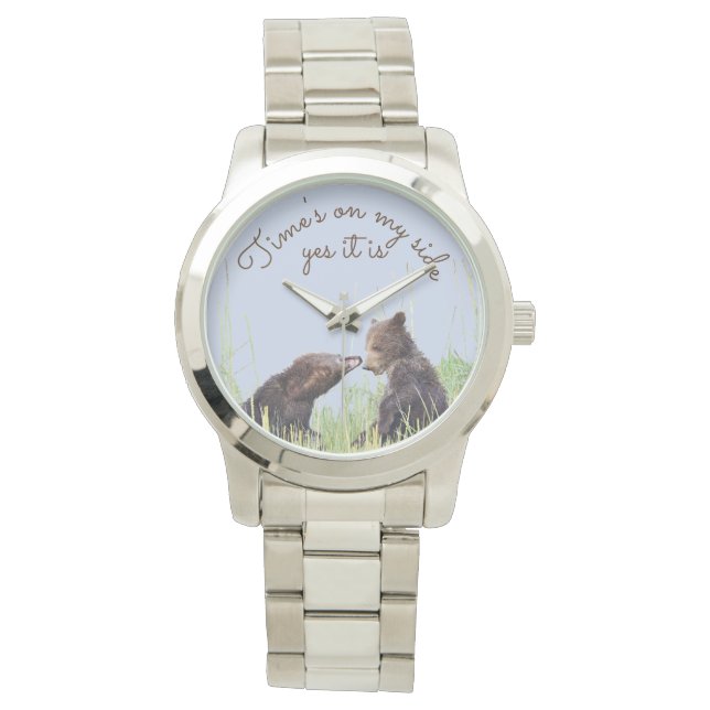 Unisex Reloj de pulsera con costillas de oso pardo (Anverso)