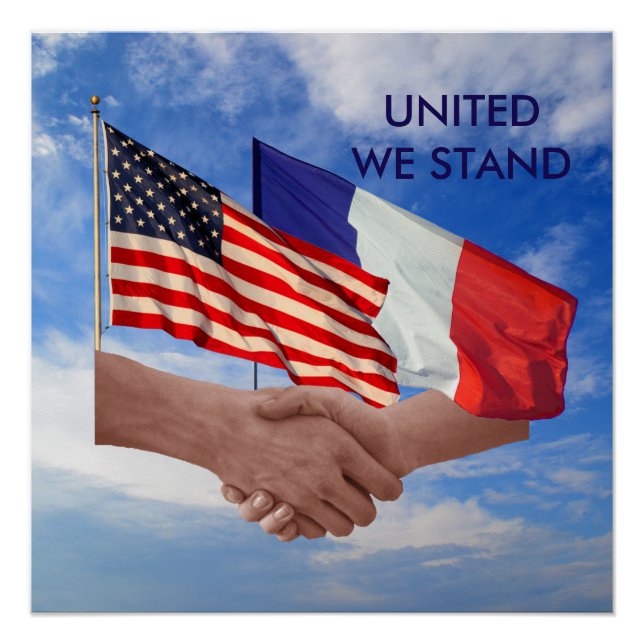 United We Stand USA & France Poster Paper (Anverso)