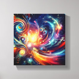 Universo de impresión de lienzo estirado