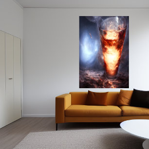 Universo en un vaso en el espacio Poster de arte