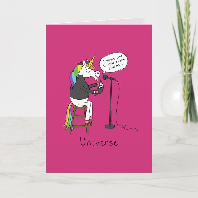 Universo - Graciosa tarjeta de felicitación de poe (Anverso)