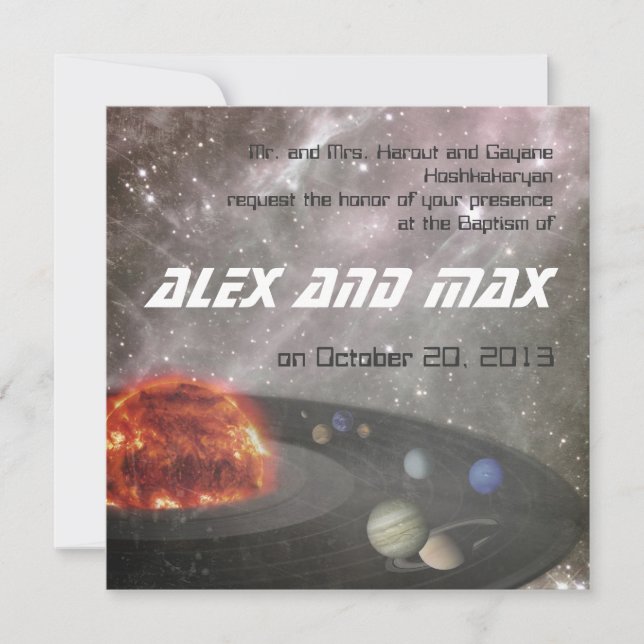 Universo musical - Invitación al bautismo (Anverso)