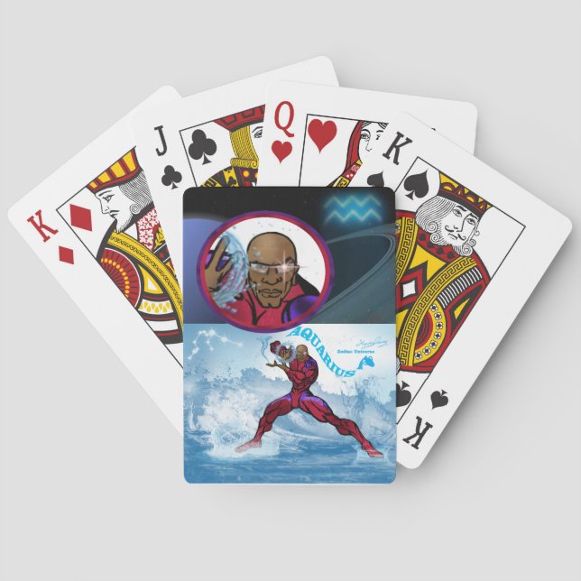 Universo zodiaco - Aquarius - Cartas de juego clás (Reverso)