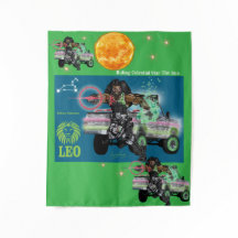 Universo Zodíaco -Leo- Tapiz de pancarta de fiesta