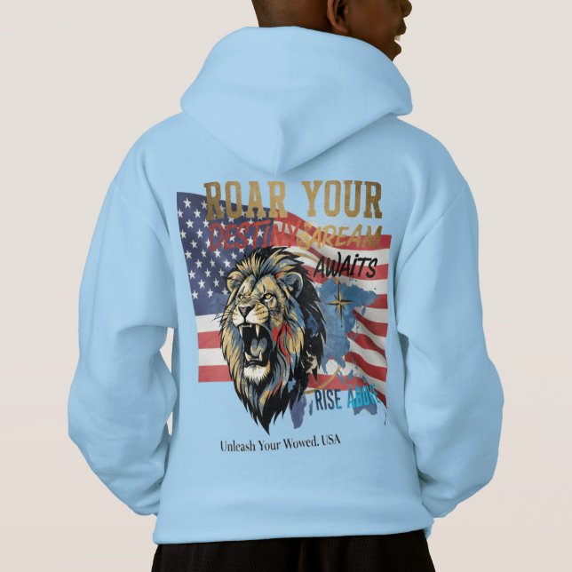 Unleash Your Roar – USA Lion Hoodie (Reverso)
