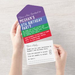 Uno 8.ª Fiesta De Cumpleaños Todo En Una Invitación