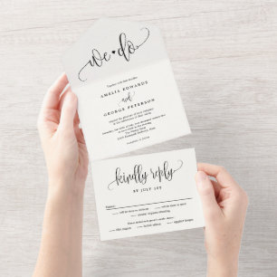 Uno Agradable Caligrafía Todo En Una Invitación De Bod