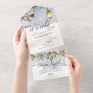 Uno Bebé, hace frío afuera Todo en una invitación