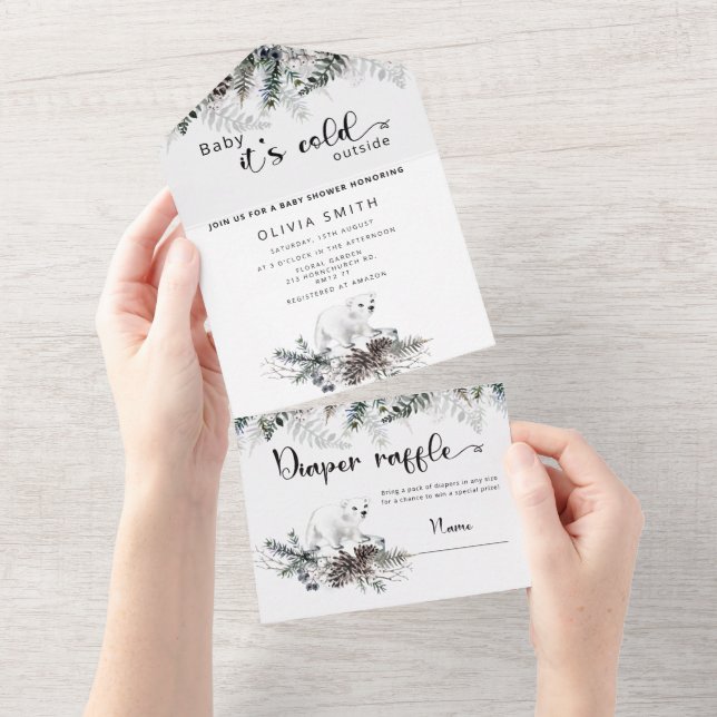 Uno Bebé, hace frío afuera Todo en una invitación (desgarro)