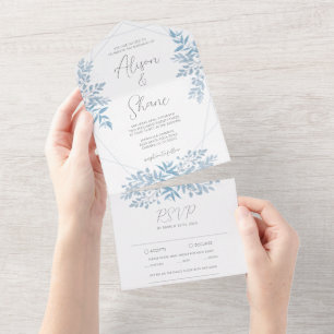 Uno Boda De Eucalipto Azul Todo En Una Invitación