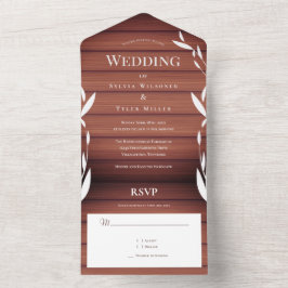 Uno Boda De Madera Rústica Todo En Una Invitación