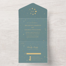 Uno Boda De Oro Celestial Todo En Una Invitación