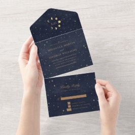 Uno Boda De Oro Celestial Todo En Una Invitación