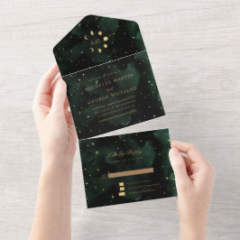 Uno Boda De Oro Celestial Todo En Una Invitación
